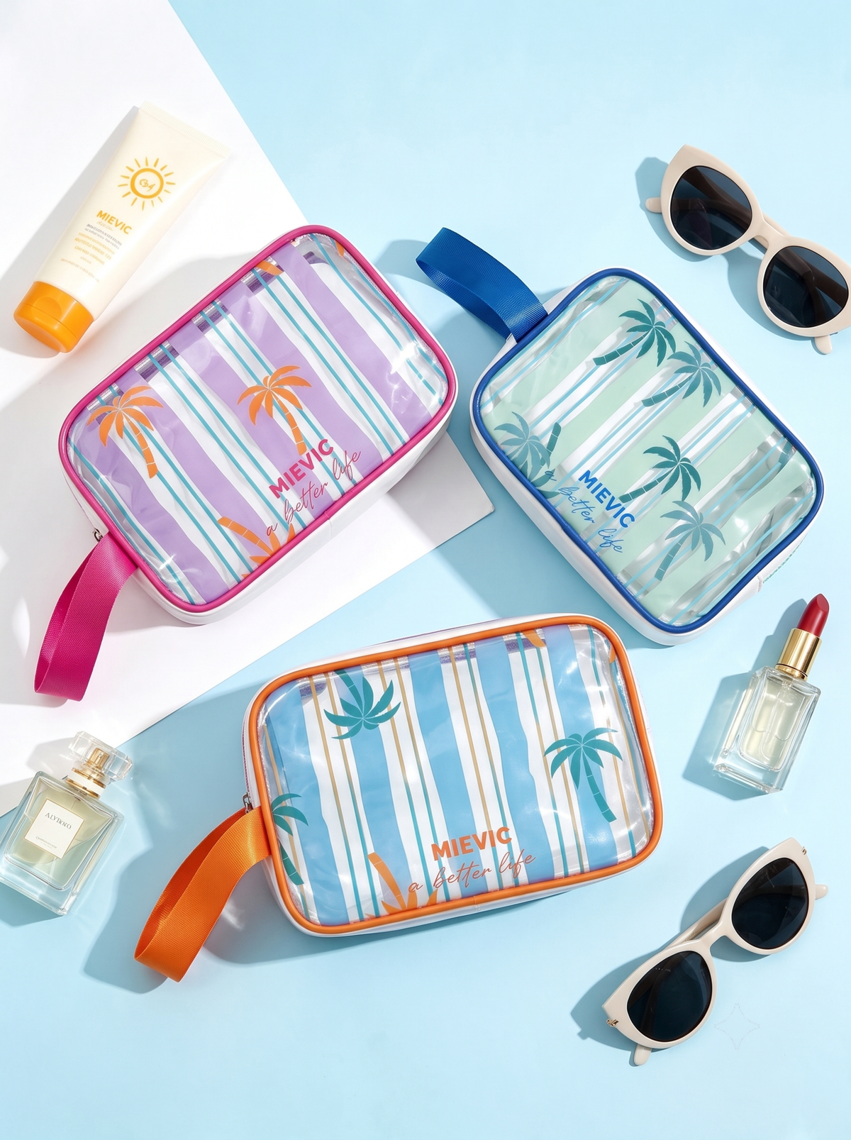 Blue Palm Clear Mini Cosmetic Bag YTJ003 SUM26