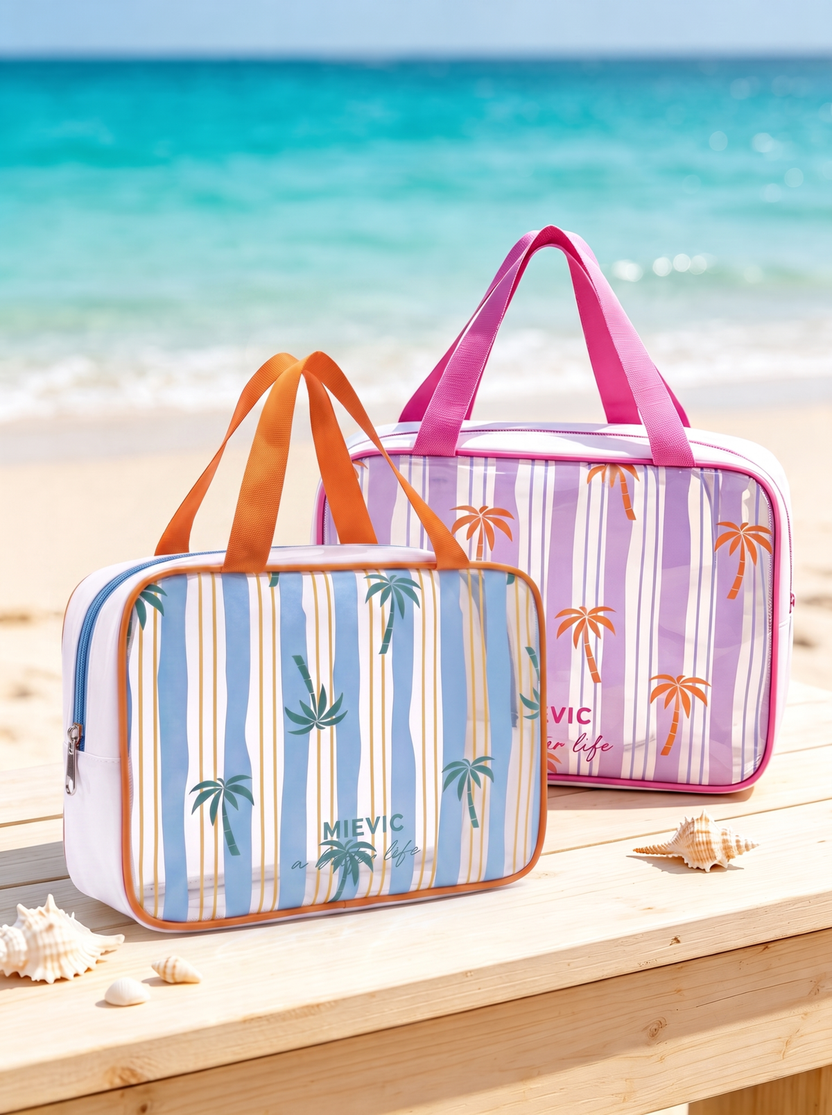 Blue Palm Clear Cosmetic Bag YTJ001 SUM26