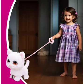 Peluche Chat Blanc à Pousser
