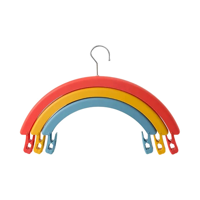Cintre en plastique arc en ciel avec clips