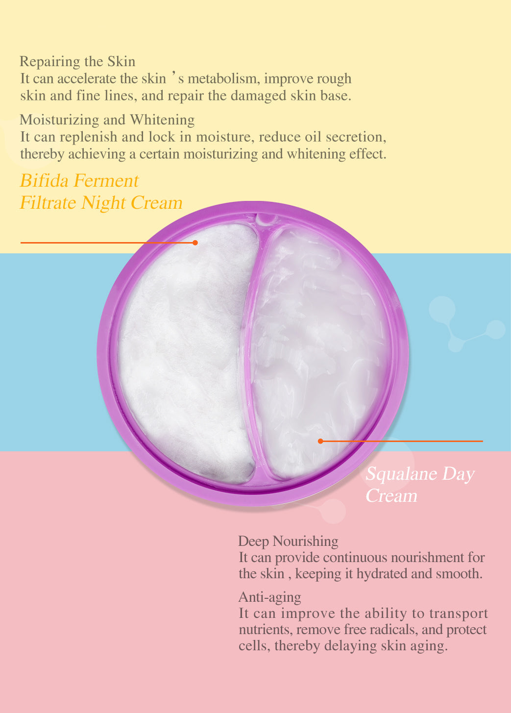 MONDSUB Crème Squalane + Bifida Jour et Nuit – 100 ml