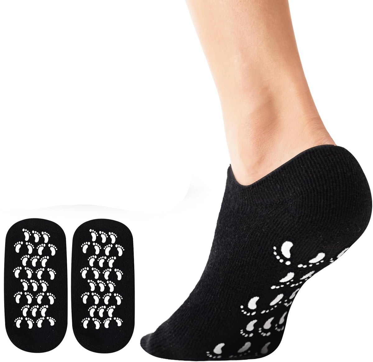 Chaussettes en Silicone Hydratantes - Noir