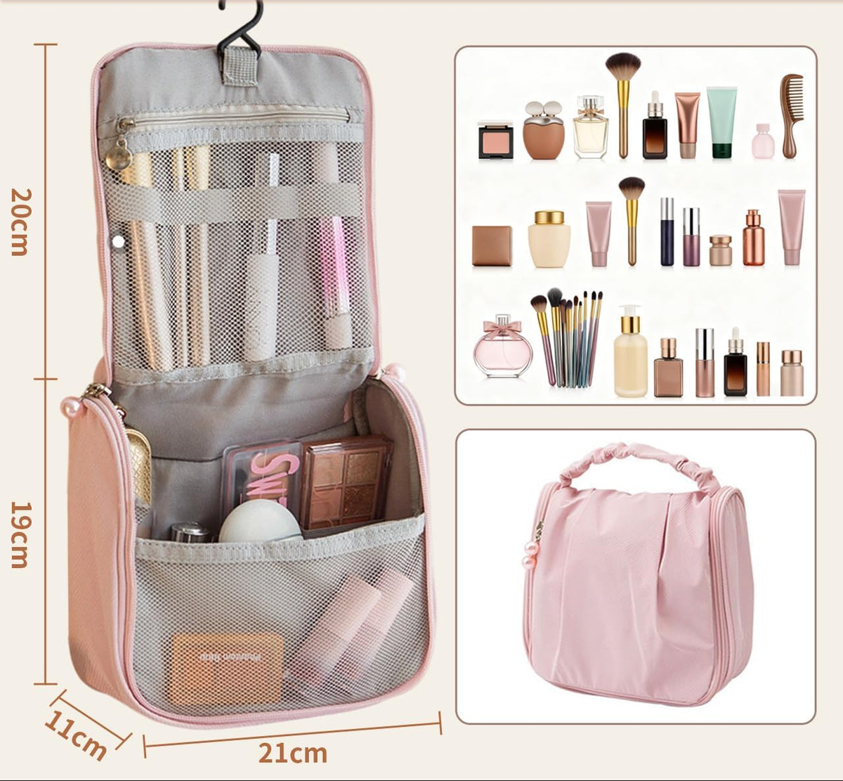 Trousse Grand Capacity Makeup - Beige