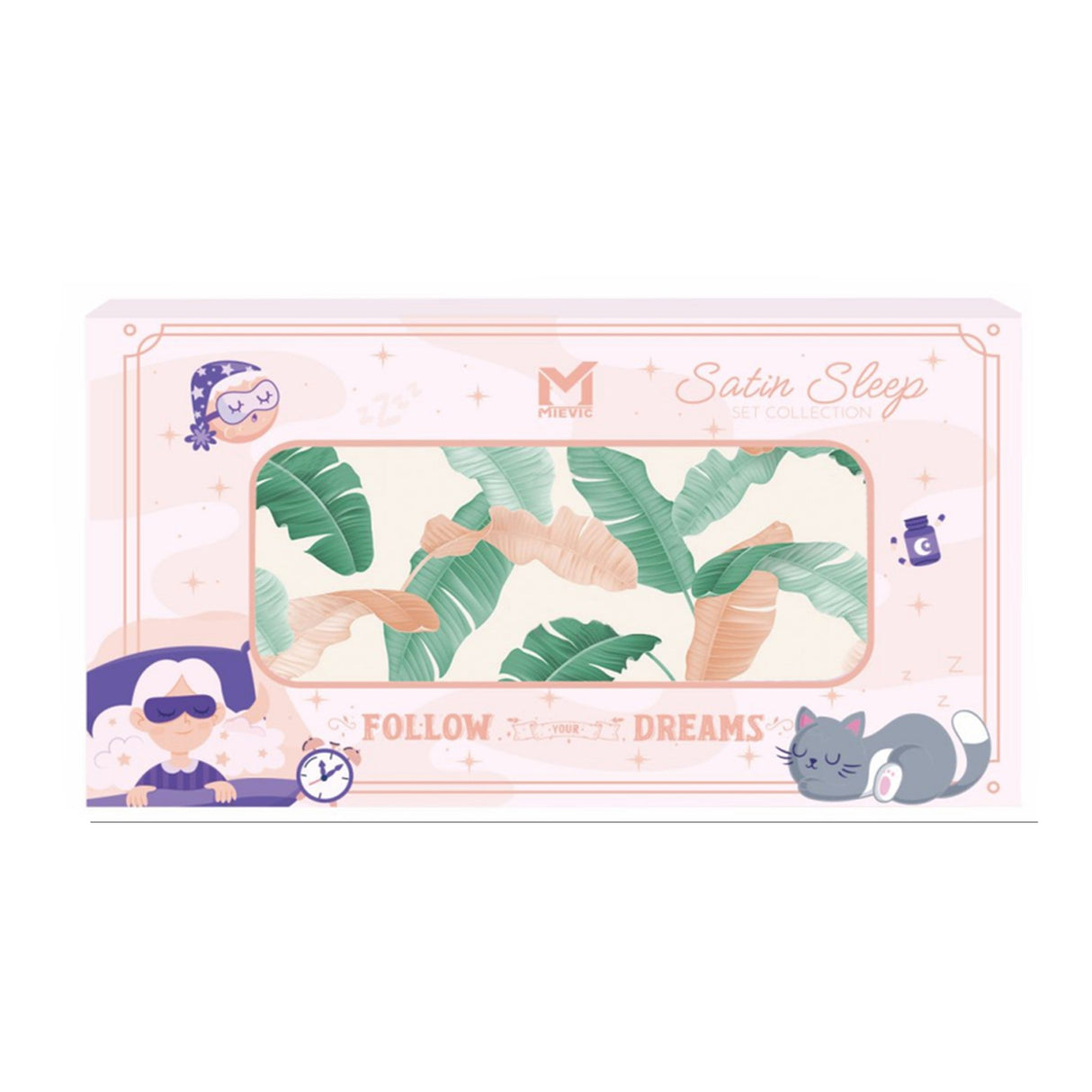 Satin sleep collection-Orange Leaves