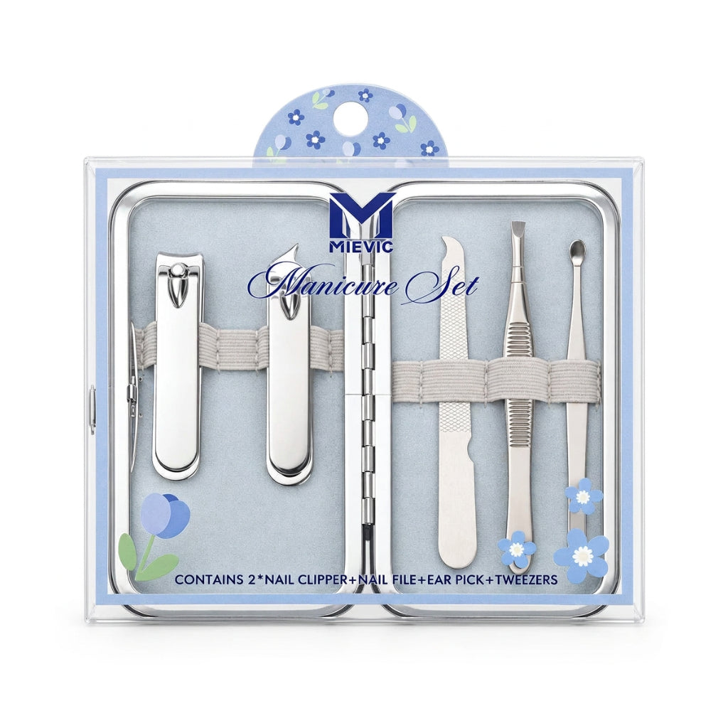Set de manucure floral 5 pièces - violet