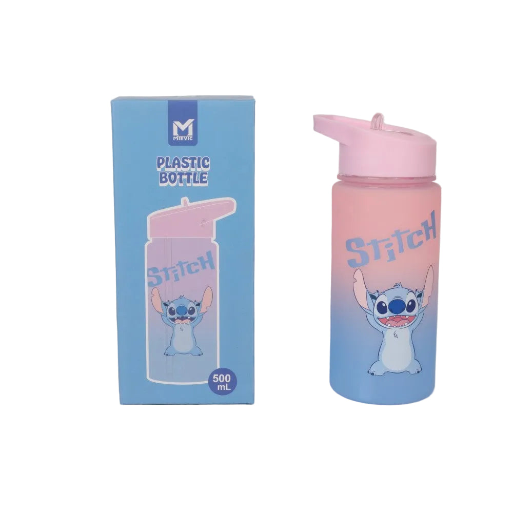 Bouteille Plastique 500mL Stitch - Bleu
