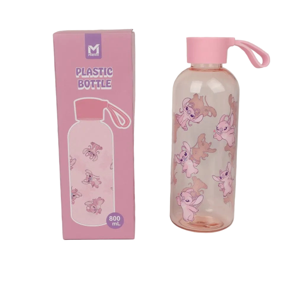 Bouteille Plastique 800mL Stitch Angel - Rose