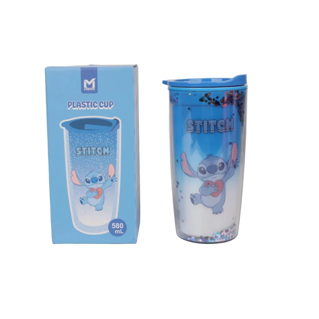 Bouteille en Plastique Stitch Double-wall Plastic Bottle(stitch) 580ML - Bleu