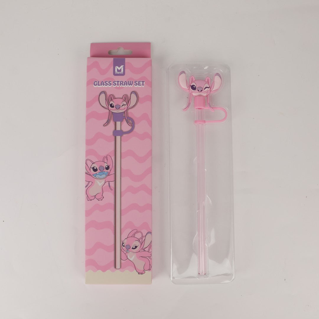 Ensemble de Pailles en Verre Série Angel Rose