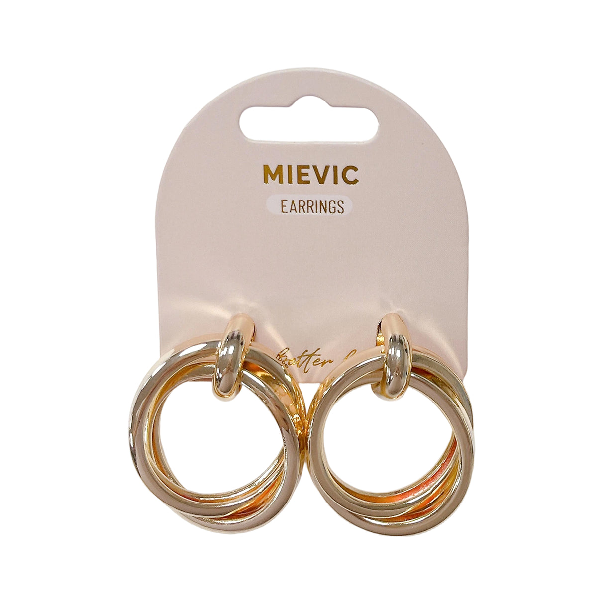 Boucles d'Oreilles Thick Double Créoles - Doré
