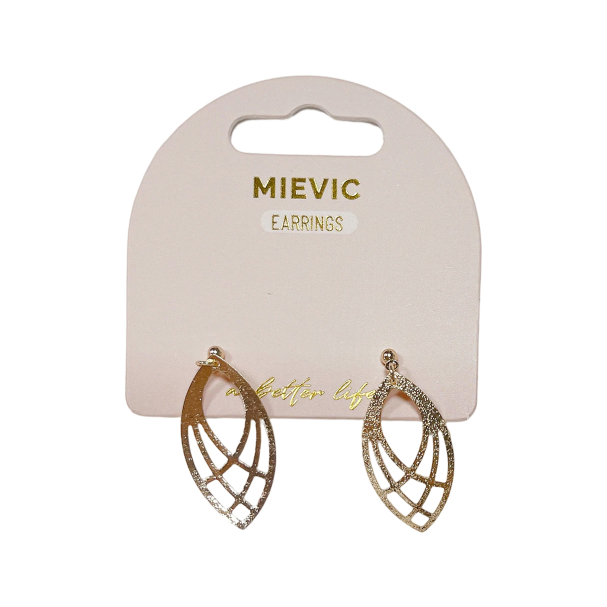 Boucles d'Oreilles Leaf Outline - Doré