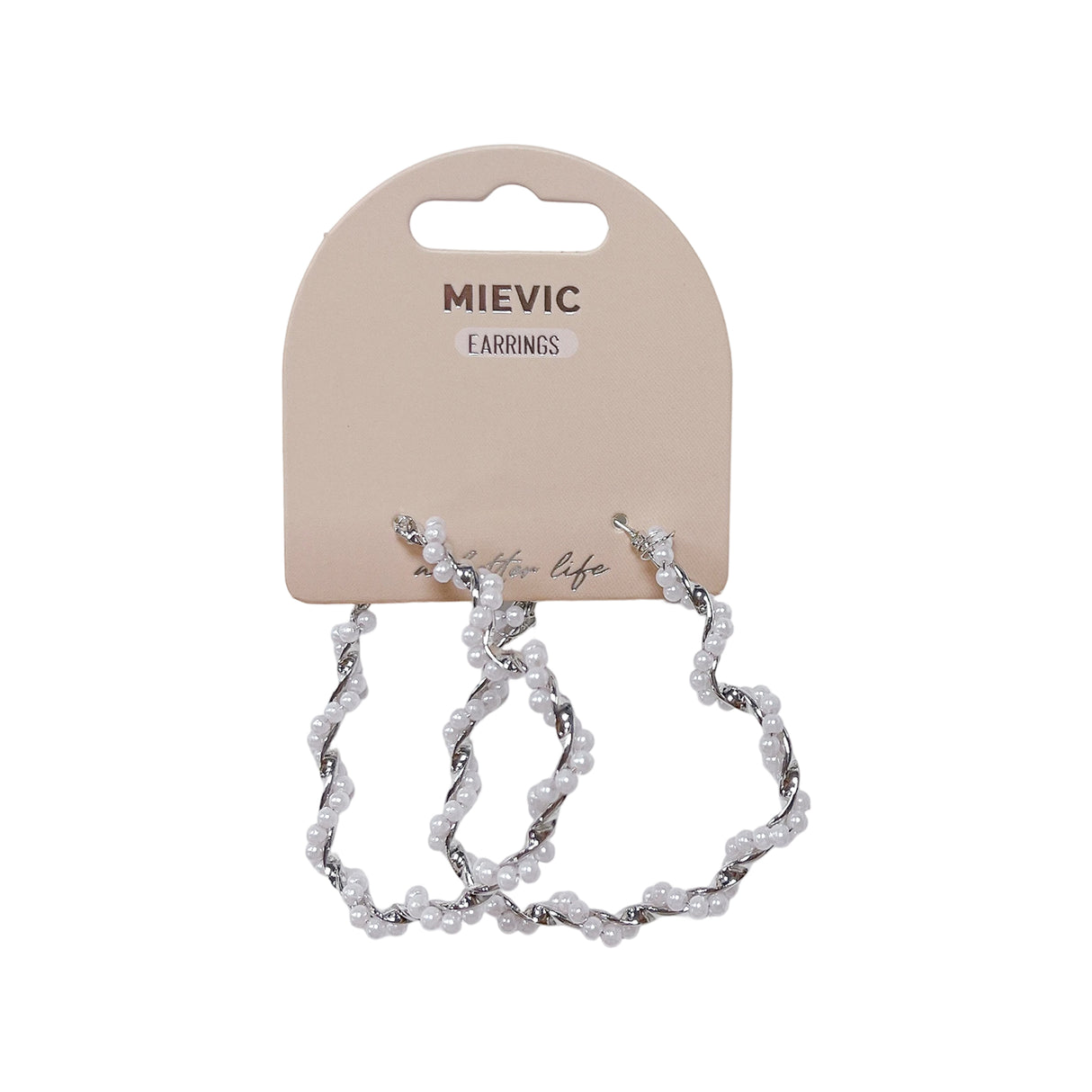 Boucles d'Oreilles Twested Pearls - Argenté