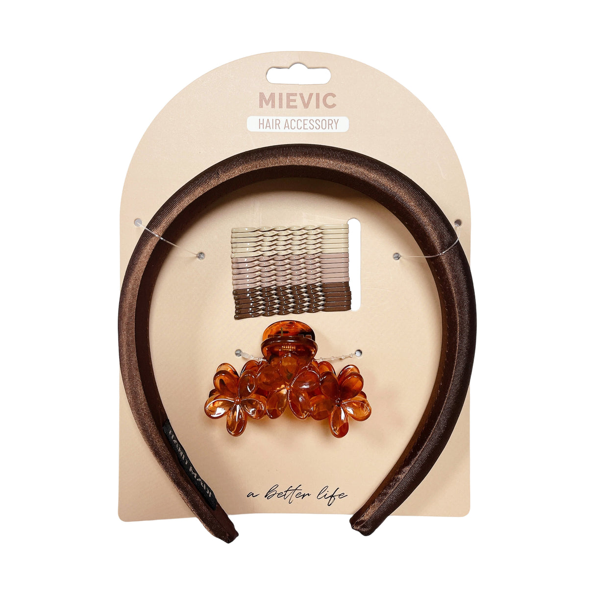 Hair accessories set Nude Series Brown-#14