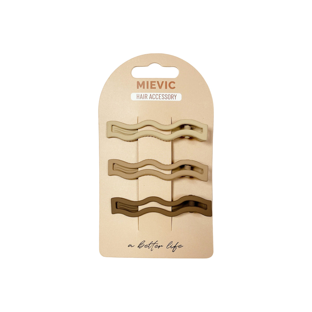 Wavy Hair clip NUDE SERIES 3pcs