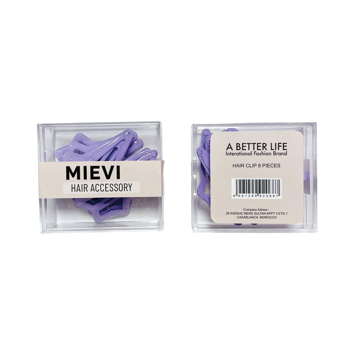 Boîte de Pinces à Cheveux Étoile - Violet Pastel