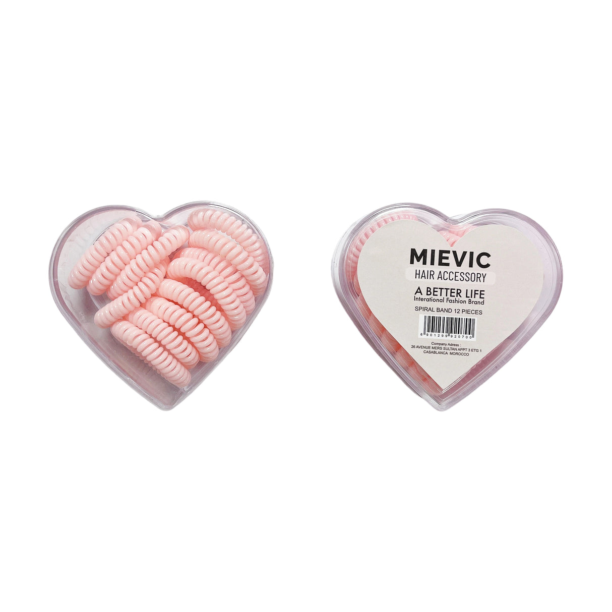Hair band heart box pink PASTEL SERIES