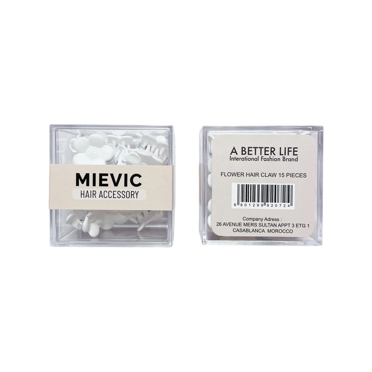 Hair clips box white PASTEL SERIES