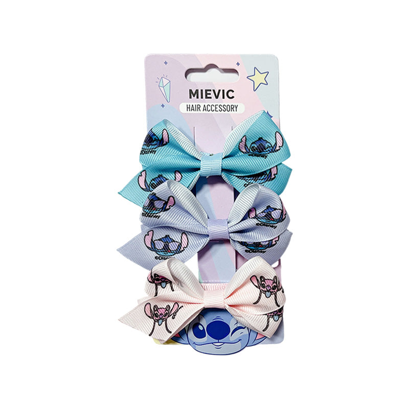 Pastel Bow Trio Hair clip Stitch Edition