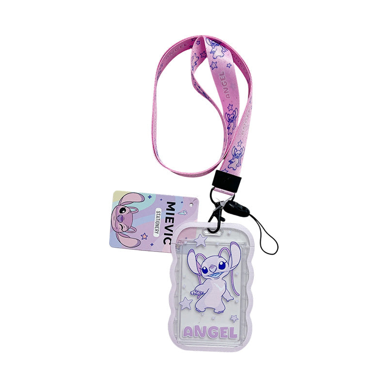 Porte-Badge Tour de Cou Rose Édition Stitch