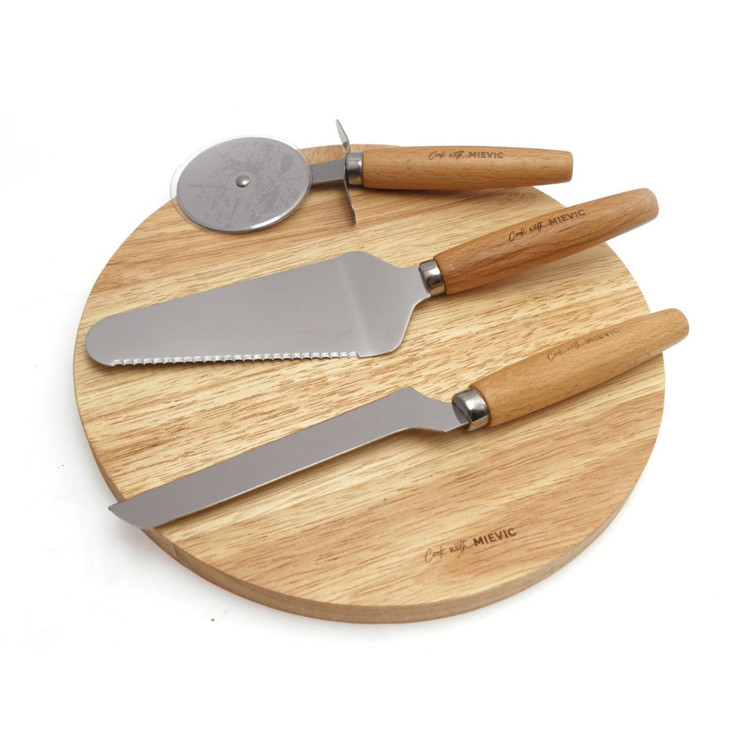 Set de 3 couteaux à fromage avec planche