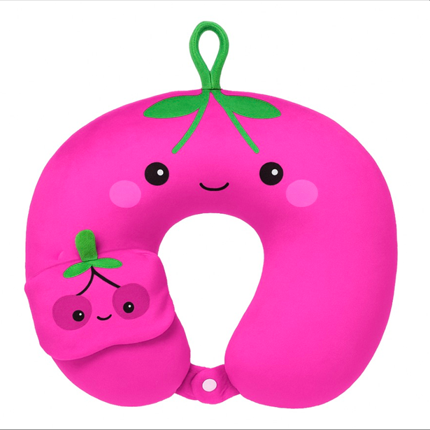 Oreiller Cervical en U Cherry Eye Mask Travel U Pillow KLW-11 - Fuchsia