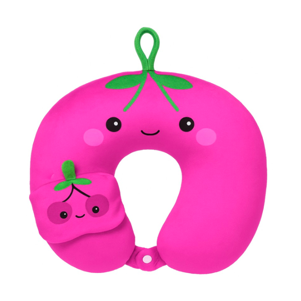 Oreiller Cervical en U Cherry Eye Mask Travel U Pillow KLW-11 - Fuchsia