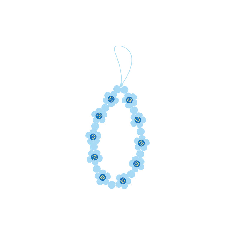 Bijou de téléphone fleur - Bleu