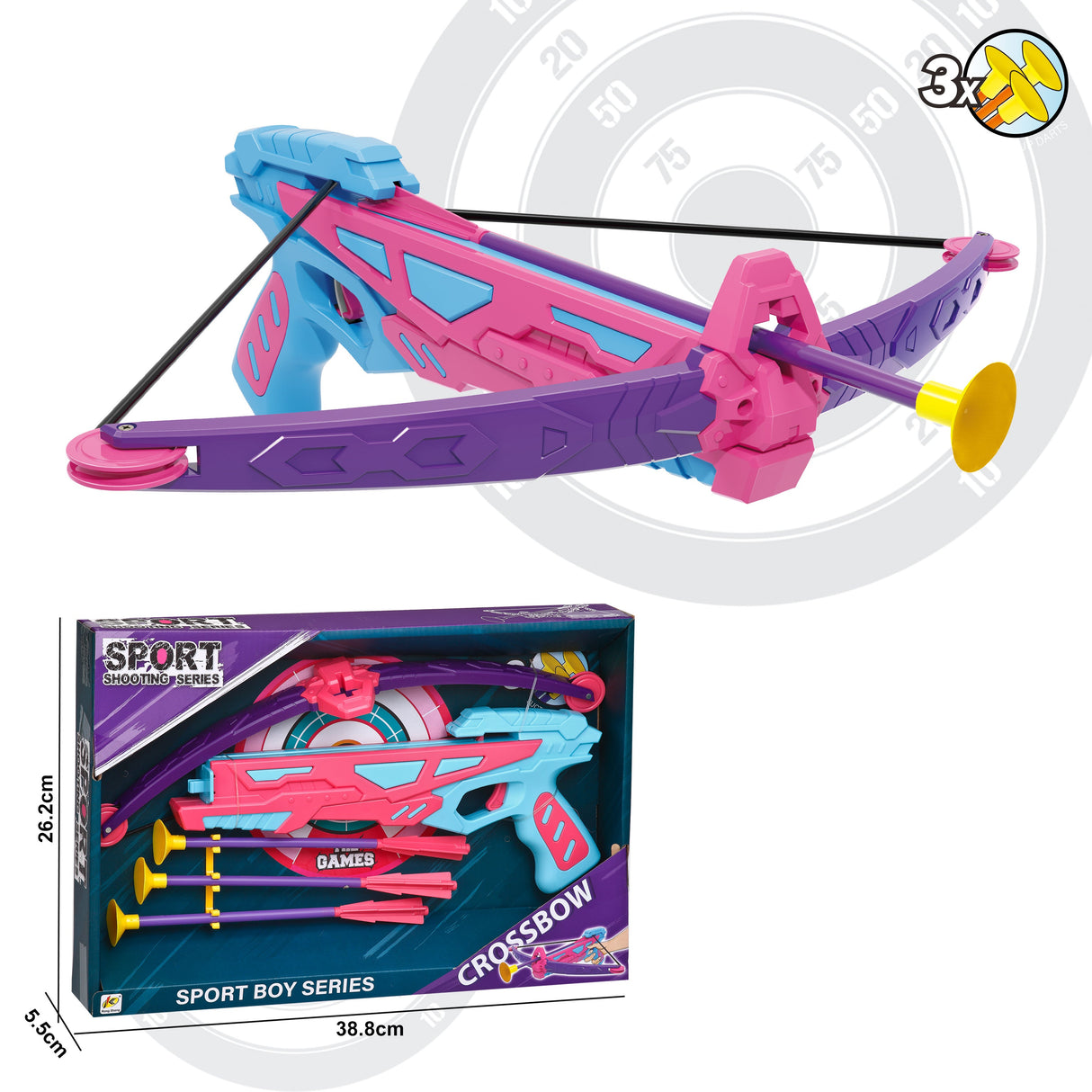 Arc avec Flèches et Pistolet 32 cm