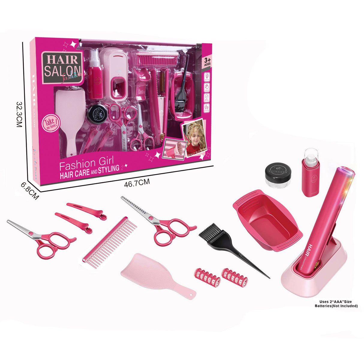 Coffret Coiffure Électrique pour Fille - 15 Pièces