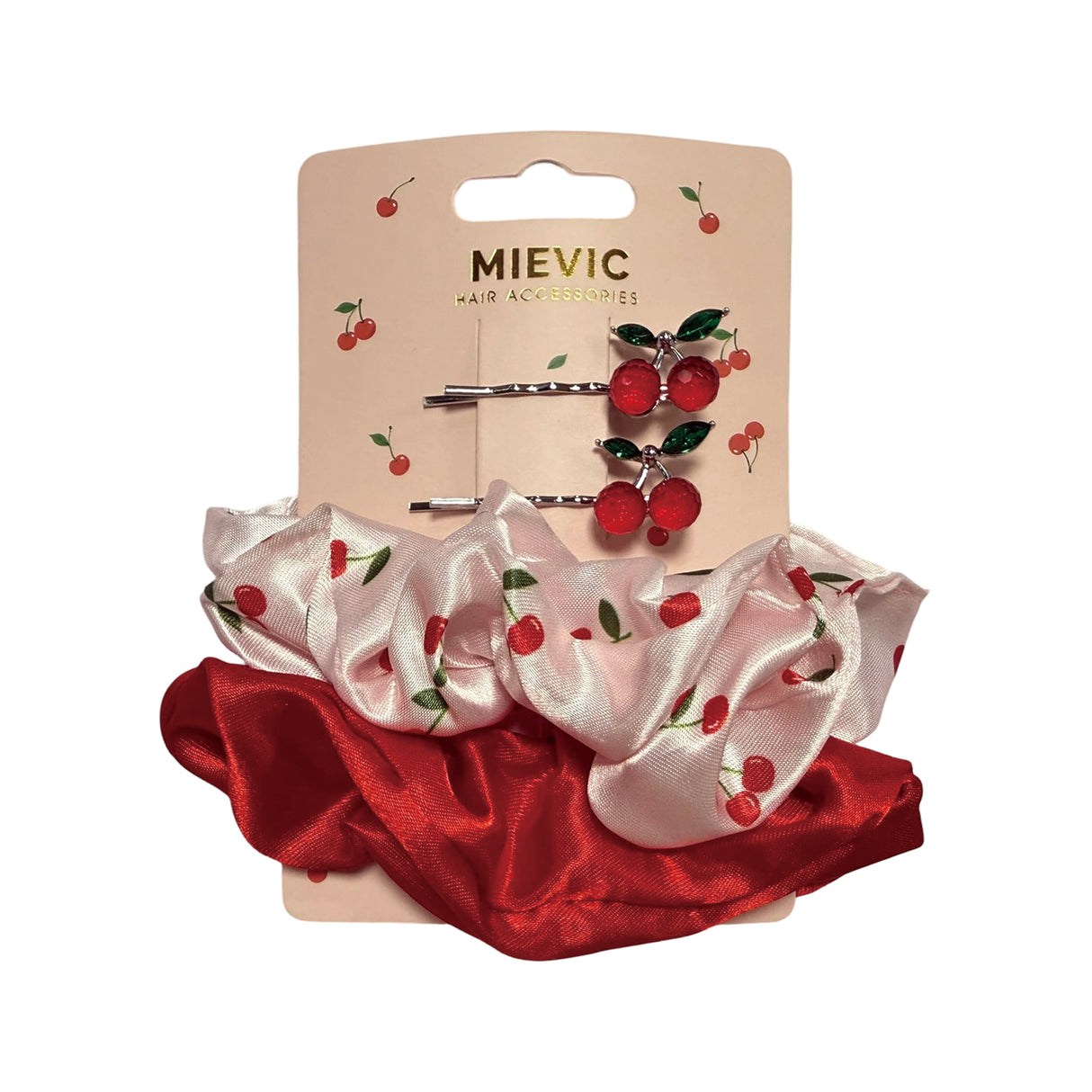 HAIR CLIP AND SCRUNCHIE Cherry Series MS08322