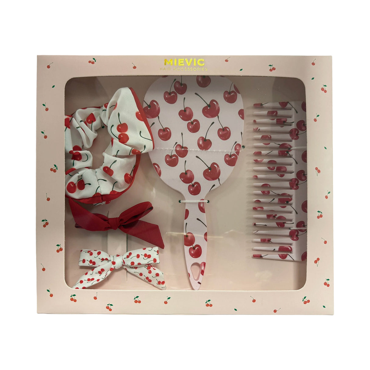 Set brosse et miroir collection Cerise