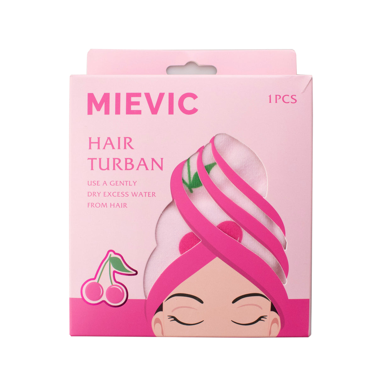 Bonnet de séchage des cheveux Rose Série Cherry Babe