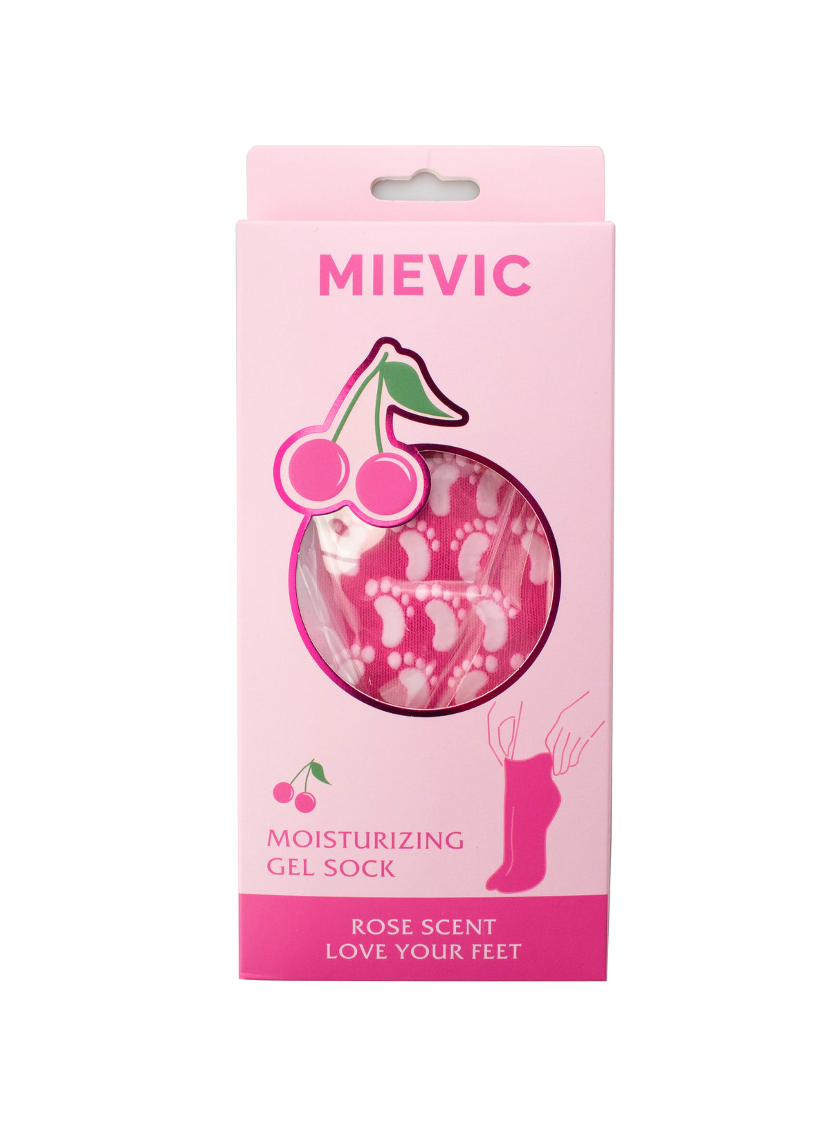 Chaussettes gel hydratantes Rose Série Cherry Babe