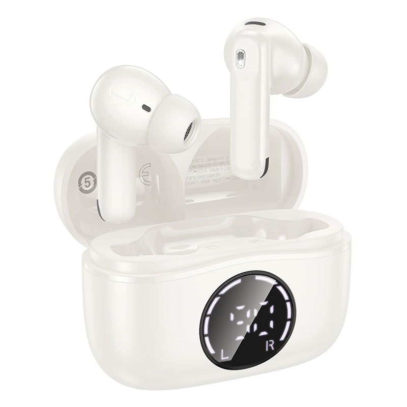 Écouteurs Bluetooth sans fil avec réduction de bruit ANC+ENC blanc