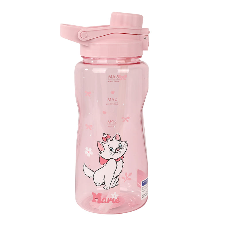 Bouteille Plastique Rose 1500ml avec Paille - Marie