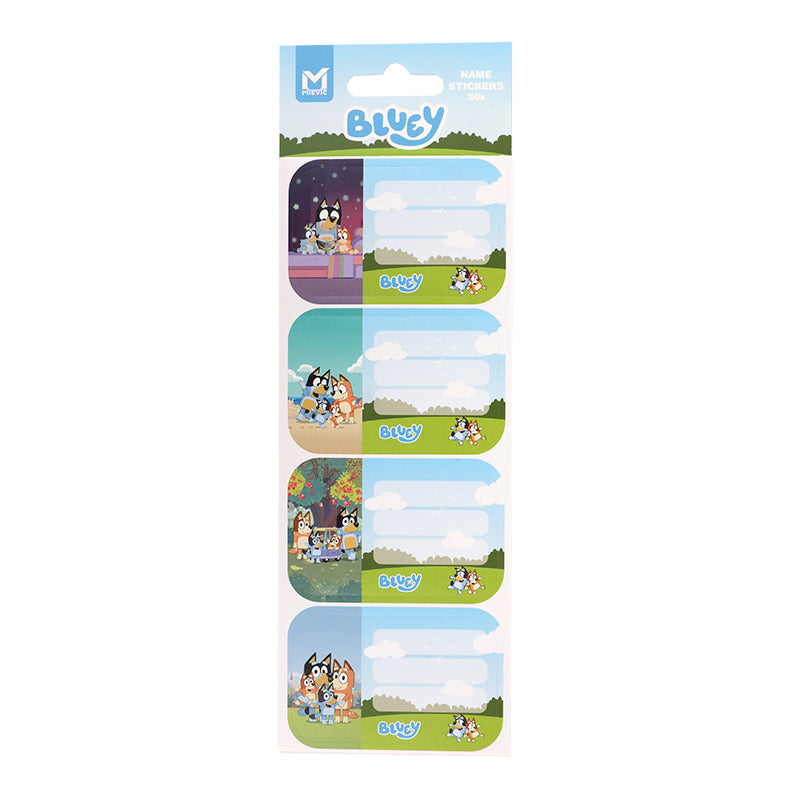 Set de 20 Étiquettes Autocollantes Bleu - Bluey