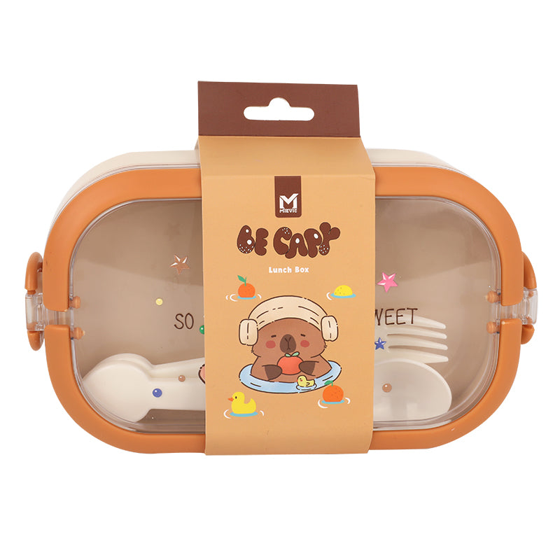 Boîte à déjeuner rectangulaire en acier inoxydable Capybara