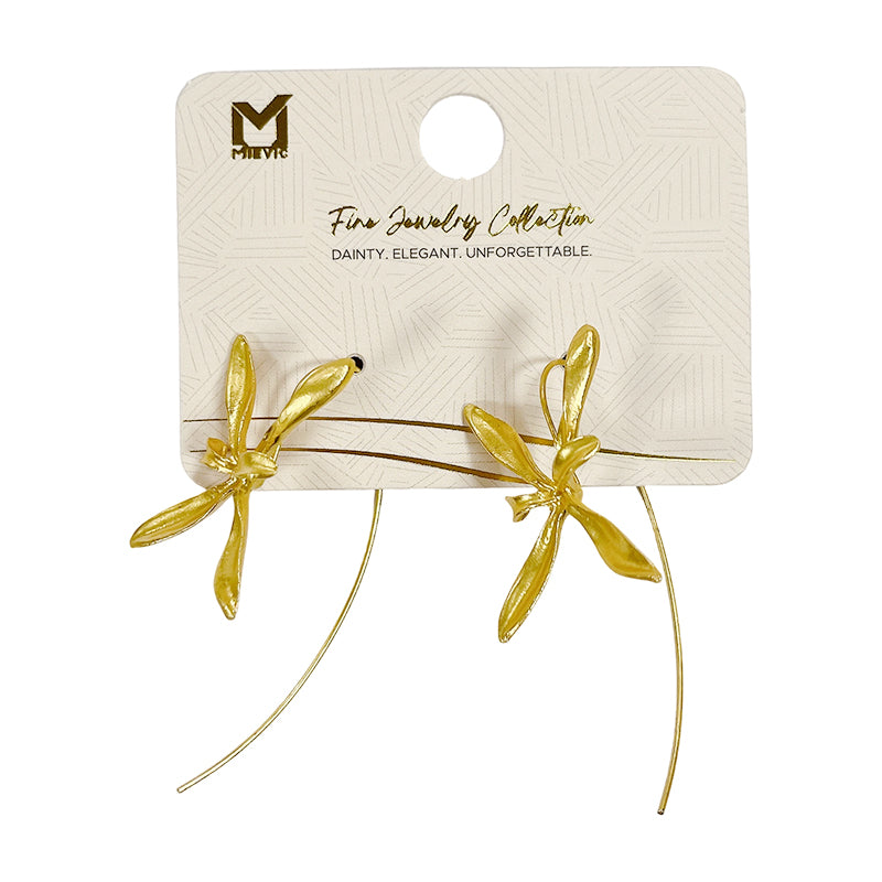 Boucles d’oreilles chic dorées nœud puces - 2 pièces