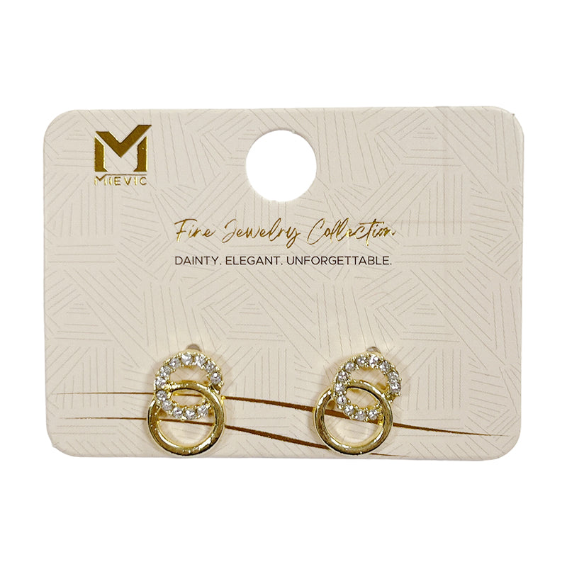 Boucles d’oreilles moderne dorées à spirales puces - 2 pièces