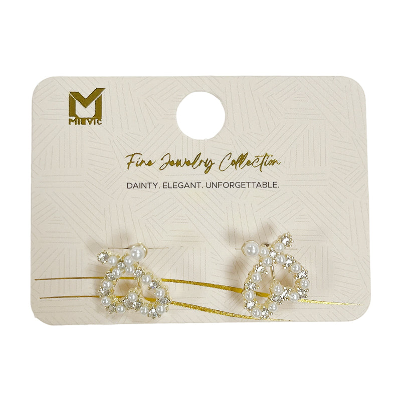 Boucles d’oreilles scintillant argentées strass cœur - 2 pièces