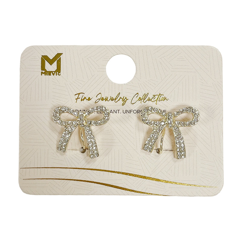 Boucles d’oreilles mignon argentées nœud puces - 2 pièces