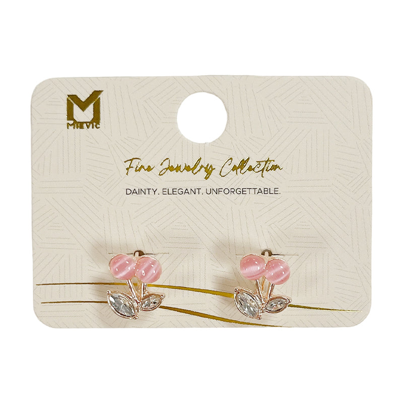 Boucles d’oreilles délicat roses Cherry puces - 2 pièces