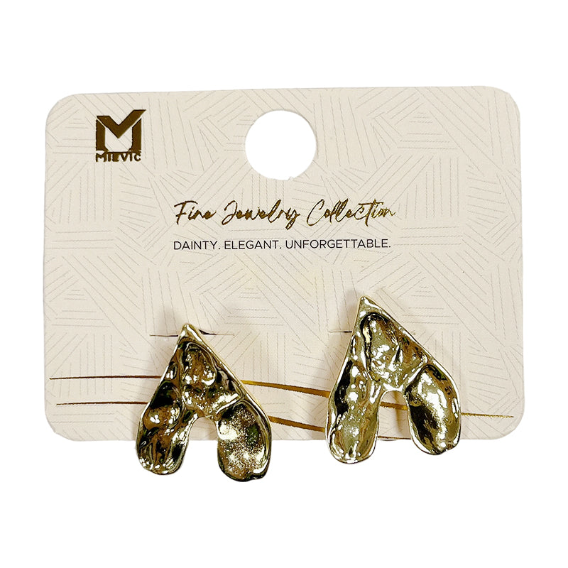 Boucles d’oreilles chic dorées cœur créoles - 2 pièces
