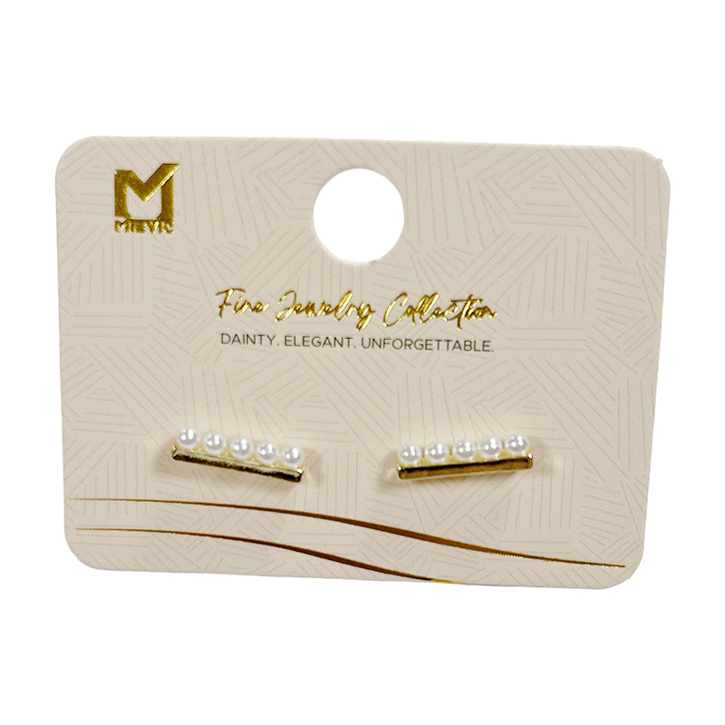 Boucles d’oreilles minimaliste dorées bar puces - 2 pièces