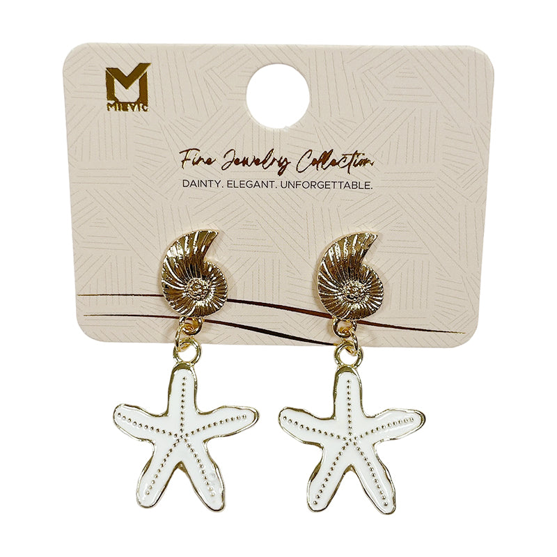 Boucles d’oreilles scintillant argentées étoile pendantes - 2 pièces