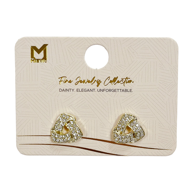 Boucles d’oreilles scintillant dorées rond strass puces - 2 pièces