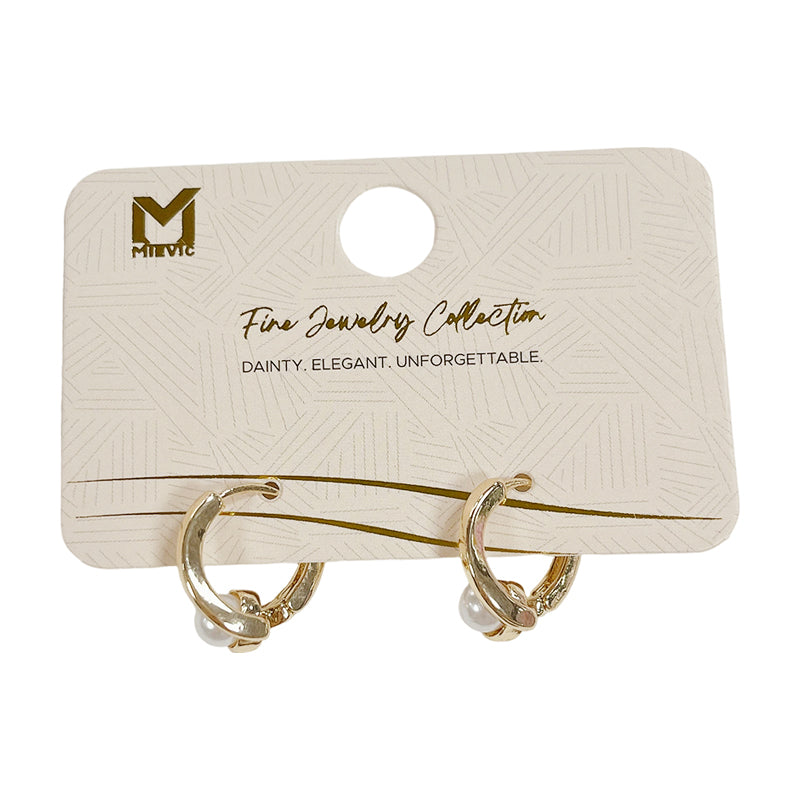 Boucles d’oreilles moderne argentées créoles pendantes - 2 pièces