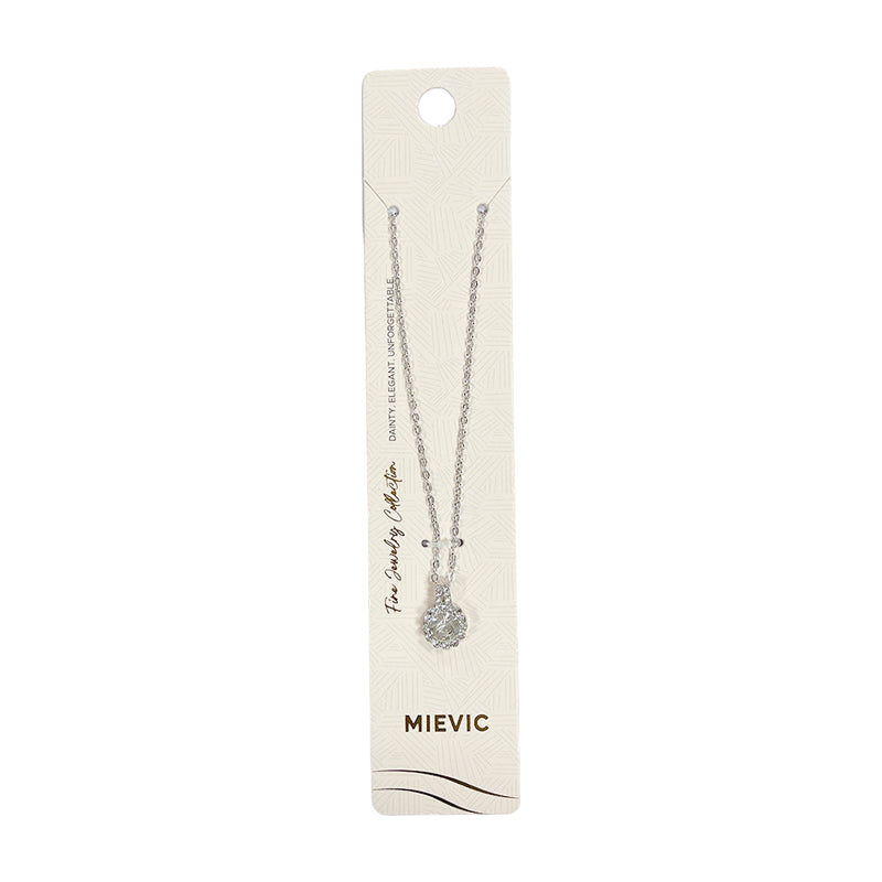 Scintillant argenté rond pendentif collier