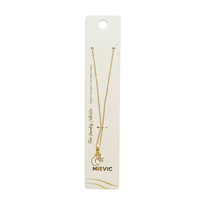 Élégant doré lune pendentif collier