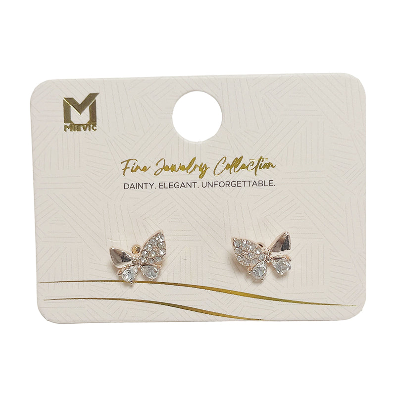 Boucles d’oreilles chic argentées papillon puces - 2 pièces